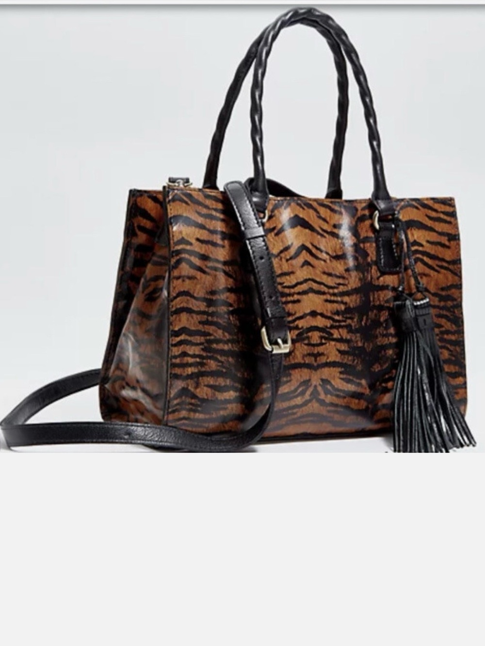 Patricia Nash Leather Primrose Satchel Tiger Print